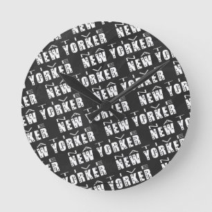 Native New Yorker Pattern Runde Wanduhr
