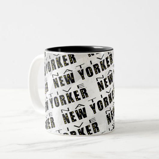 Native New Yorker Pattern Zweifarbige Tasse (Vorderseite Links)