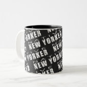 Native New Yorker Pattern Zweifarbige Tasse (Vorderseite Links)