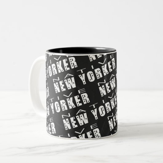 Native New Yorker Pattern Zweifarbige Tasse (Vorderseite Links)