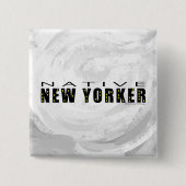 Native New Yorker schwarz Button (Vorderseite)