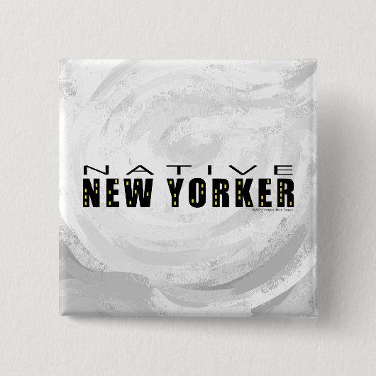 Native New Yorker schwarz Button (Vorderseite)