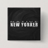 Native New Yorker schwarz Button (Vorderseite)