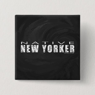 Native New Yorker schwarz Button