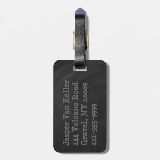 Native New Yorker schwarz Gepäckanhänger (Rückseite vertikal)