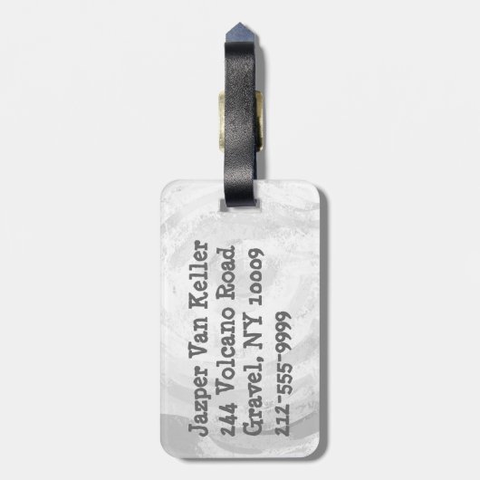 Native New Yorker schwarz Gepäckanhänger (Rückseite vertikal)