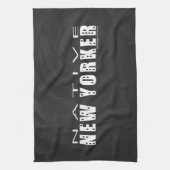 Native New Yorker schwarz Geschirrtuch (Vertikal)