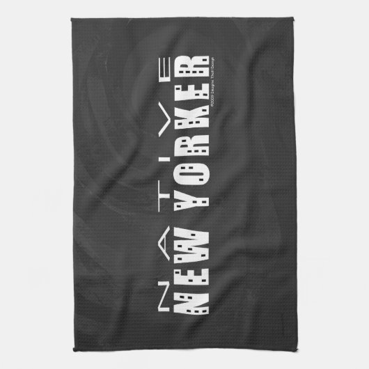 Native New Yorker schwarz Geschirrtuch (Vertikal)