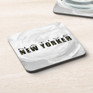 Native New Yorker schwarz Getränkeuntersetzer