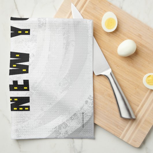 Native New Yorker schwarz Handtuch (Viertel Falte)