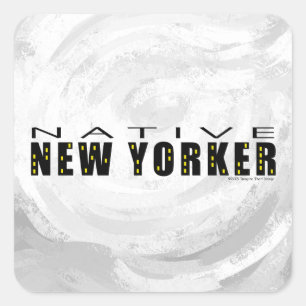 Native New Yorker schwarz Quadratischer Aufkleber