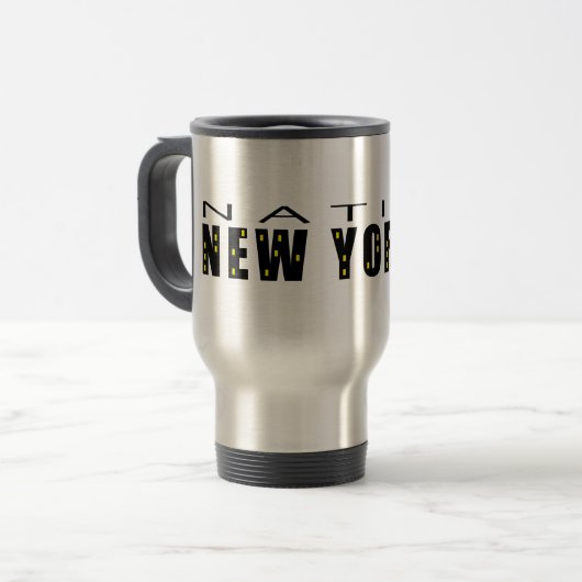 Native New Yorker schwarz Reisebecher (Vorderseite Links)