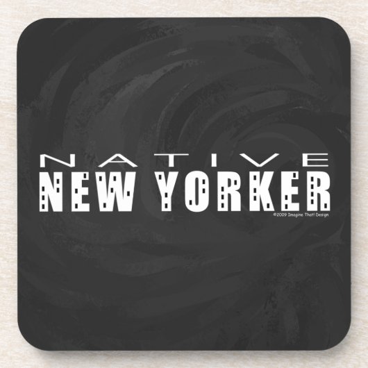 Native New Yorker schwarz Untersetzer (Vorderseite)