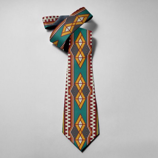 Native Pattern Geometry Mosaic Ethnic Tribal Style Krawatte