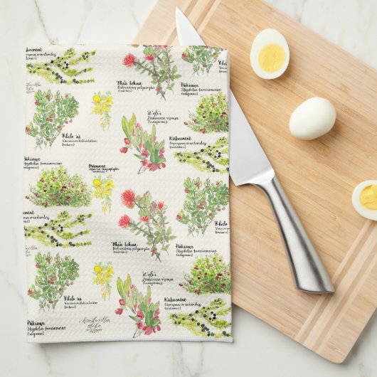 Native Plants Hawaii Volcano Trail Kitchen Towels Geschirrtuch (Viertel Falte)