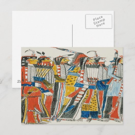 Native Pow Wow Dancers Postkarte (Vorne/Hinten)