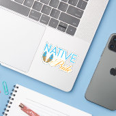 Native Pride Feathers Vinyl Stickers Aufkleber (Laptop mit iPhone)