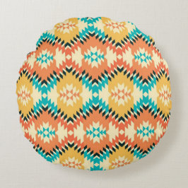 Native Print Round Pillow Rundes Kissen