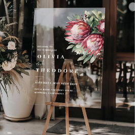 Native Protea Watercolor Floral Boho Botanisch Acrylschild