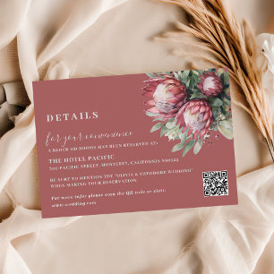 Native Protea Watercolor Floral Boho Botanisch Begleitkarte
