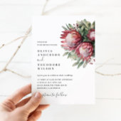 Native Protea Watercolor Floral Boho Botanisch Einladung