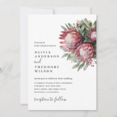 Native Protea Watercolor Floral Boho Botanisch Einladung (Vorderseite)