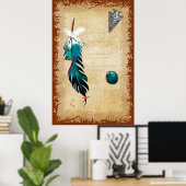 Native Reflections Mixed Media Folk Art Poster (Heimbüro)
