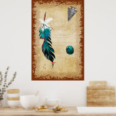 Native Reflections Mixed Media Folk Art Poster (Küche)