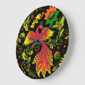 Native russian ornament große wanduhr (Winkel)