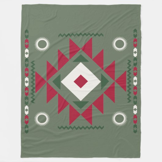 Native Santa Pattern Fleecedecke (Vorderseite)