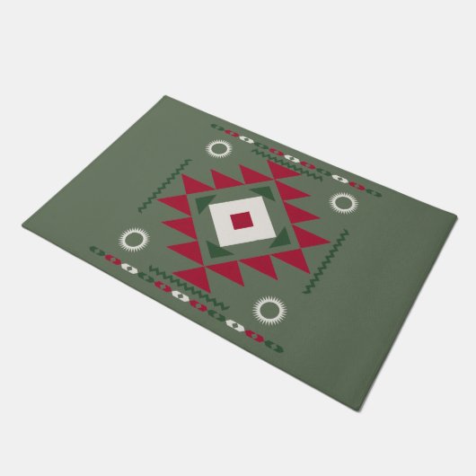 Native Santa Pattern Fußmatte (Schrägansicht)