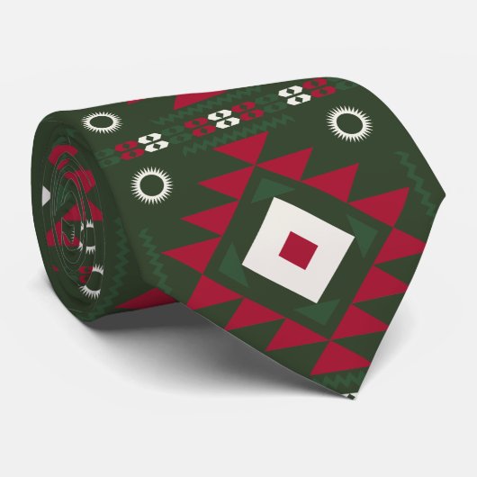 Native Santa Pattern Krawatte (Gerollt)