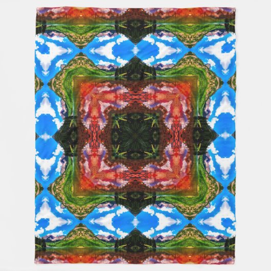 Native Shaman Tribal Elements Mandala Quilt Fleecedecke (Vorderseite)