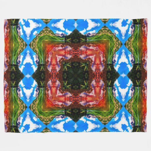 Native Shaman Tribal Elements Mandala Quilt Fleecedecke (Vorderseite (Horizontal))