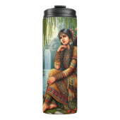 Native Silber Reflection by Forest Waterfall Thermosbecher (Vorderseite)