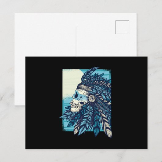 Native Skull Postkarte (Vorne/Hinten)