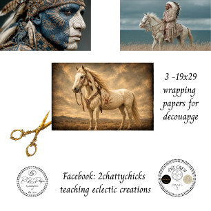 Native Spirit 3 Tribal Western Designs Wrap-aroun Geschenkpapier Set