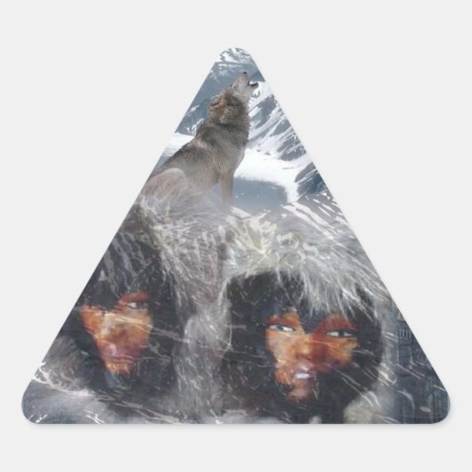 Native Spirit in Alaska Dreieckiger Aufkleber (Vorderseite)