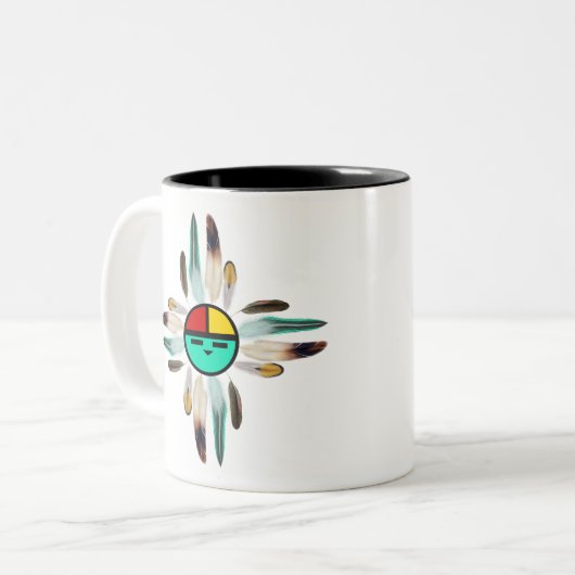 Native Sun God Zia Zweifarbige Tasse (Vorderseite Links)