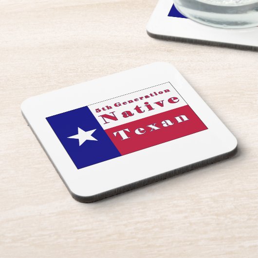 Native Texan Flag der 5. Generation Getränkeuntersetzer (Linke Seite)