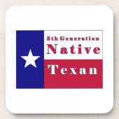 Native Texan Flag der 5. Generation Getränkeuntersetzer (Vorderseite)