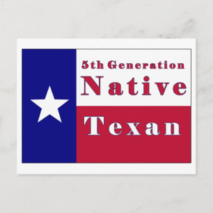 Native Texan Flag der 5. Generation Postkarte