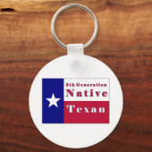 Native Texan Flag der 5. Generation Schlüsselanhänger (Vorderseite)