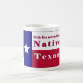 Native Texan Flag der 6. Generation Kaffeetasse (Mittel)