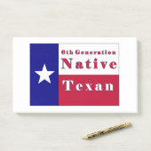 Native Texan Flag der 6. Generation Post-it Klebezettel (Auf Schreibtisch)