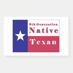 Native Texan Flag der 6. Generation Post-it Klebezettel
