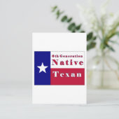 Native Texan Flag der 6. Generation Postkarte (Stehend Vorderseite)