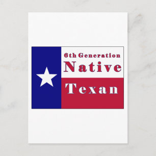 Native Texan Flag der 6. Generation Postkarte