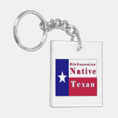 Native Texan Flag der 6. Generation Schlüsselanhänger (Vorderseite links)