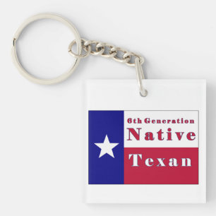 Native Texan Flag der 6. Generation Schlüsselanhänger